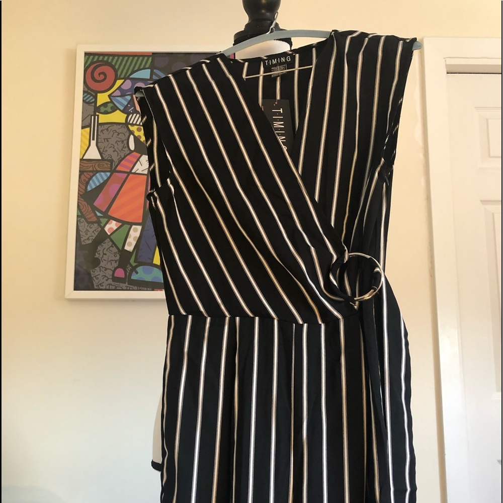 Black & White Vertical Stripped Jumpsuit